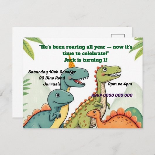 Invitation d'anniversaire  (Devant / Derrière)