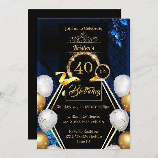 Invitation d'anniversaire (Devant / Derrière)