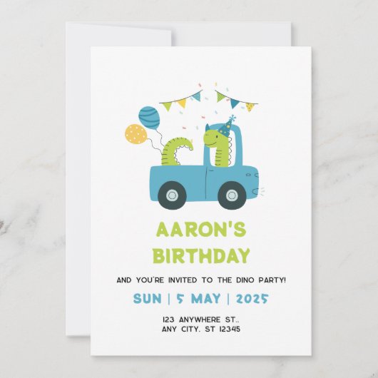 Invitation d'anniversaire (Devant)