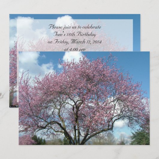 invitation d'anniversaire (Devant / Derrière)