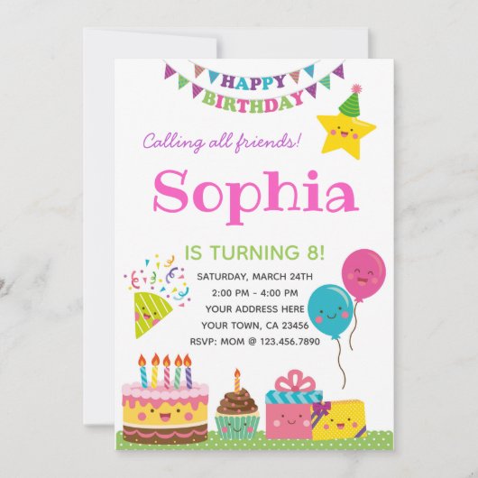 Invitation d'anniversaire (Devant)