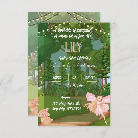 invitation d'anniversaire (Devant / Derrière)