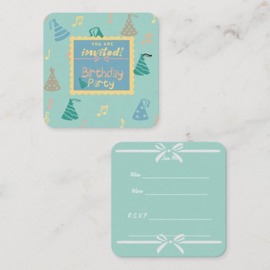 Invitation d'anniversaire  (Devant / Derrière)