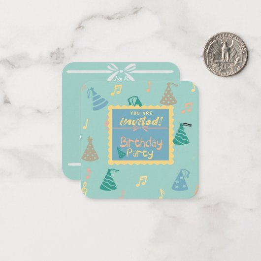 Invitation d'anniversaire  (Devant/Arrière en situation)