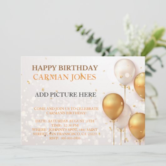 INVITATION D'ANNIVERSAIRE (Debout devant)