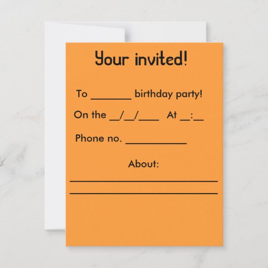 invitation d'anniversaire (Devant)