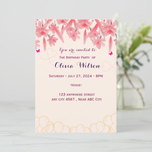 Invitation d'anniversaire (Debout devant)