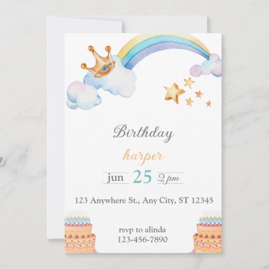 invitation d'anniversaire (Devant)