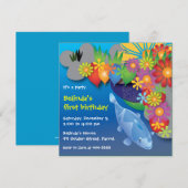 Invitation d'anniversaire : 016 Poisson (Devant / Derrière)