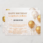 INVITATION D'ANNIVERSAIRE 1 (Devant / Derrière)