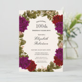 Invitation d'anniversaire 100 ans avec une bordure (Debout devant)