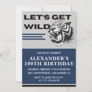 Invitation d'anniversaire 100 ans Fête pour Hommes