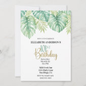 Invitation d'anniversaire 101 ans aux feuilles tro (Devant)