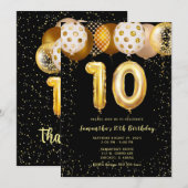 Invitation d'anniversaire 10 ans  (Devant / Derrière)