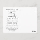 Invitation d'anniversaire 10 ans avec photo (Dos)