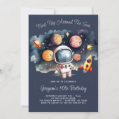 Invitation d'anniversaire 10 ans Bleu Planètes Esp (Devant)