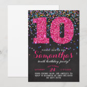 Invitation d'anniversaire 10 ans confettis (Devant / Derrière)