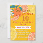 Invitation d'anniversaire 10 ans Orange Fruité (Devant)