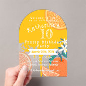 Invitation d'anniversaire 10 ans Orange Fruité (In situ (ordinateur de poche))