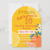 Invitation d'anniversaire 10 ans Orange Fruité (Devant)