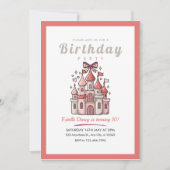 Invitation d'anniversaire 10 ans pour filles du Ch (Devant)