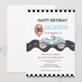 Invitation d'anniversaire 10 ans pour garçons sur (Devant / Derrière)