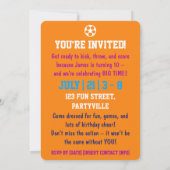 Invitation d'anniversaire 10 ans sur le thème du s (Dos)