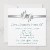 Invitation d'anniversaire 10 ans Teal Blue Pink (Dos)