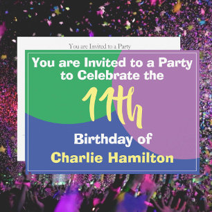Invitation d'anniversaire 11 ans