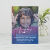 Invitation d'anniversaire 11 ans Fête d'anniversai (Debout devant)