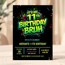 Invitation d'anniversaire 11 ans garçon style graf