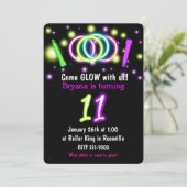 Invitation d'anniversaire 11 ans GLOW Lights Age 1 (Debout devant)