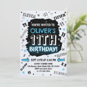 Invitation d'anniversaire 11 ans pour garçon Doodl (Debout devant)