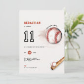 Invitation d'anniversaire 11 ans pour une fête d'e (Debout devant)
