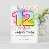 Invitation d'anniversaire 12 ans Arc-en-Ciel (Debout devant)