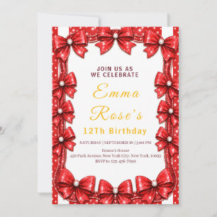 Invitation d'anniversaire 12 ans Arc Rouge