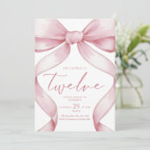 Invitation d'anniversaire 12 ans Coquette Rose Inv (Debout devant)