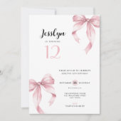 Invitation d'anniversaire 12 ans Coquette Ruban Ro (Devant)