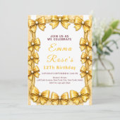 Invitation d'anniversaire 12 ans Golden Bow (Debout devant)