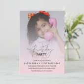 Invitation d'anniversaire 12 ans Photo de fête d'a (Debout devant)