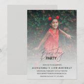 Invitation d'anniversaire 12 ans Photo de fête d'a (Devant / Derrière)
