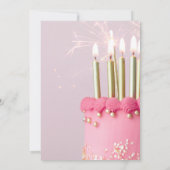 Invitation d'anniversaire 13 ans aquarelle rose (Dos)