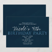 Invitation d'anniversaire 13 ans Bleu 13 (Devant / Derrière)