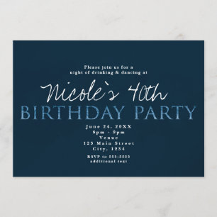 Invitation d'anniversaire 13 ans Bleu 13