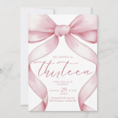 Invitation d'anniversaire 13 ans Coquette Rose Inv (Devant)