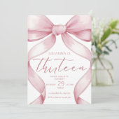 Invitation d'anniversaire 13 ans fille Invitation (Debout devant)