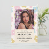 Invitation d'anniversaire 13 ans Fleurs rétro funk (Debout devant)