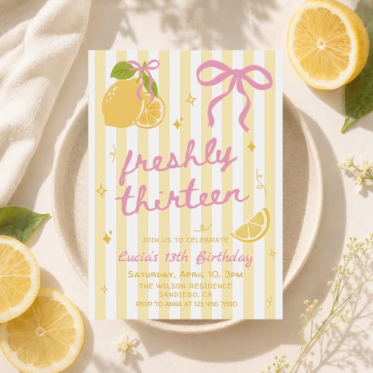 Invitation d'anniversaire 13 ans Freshly Thirteen