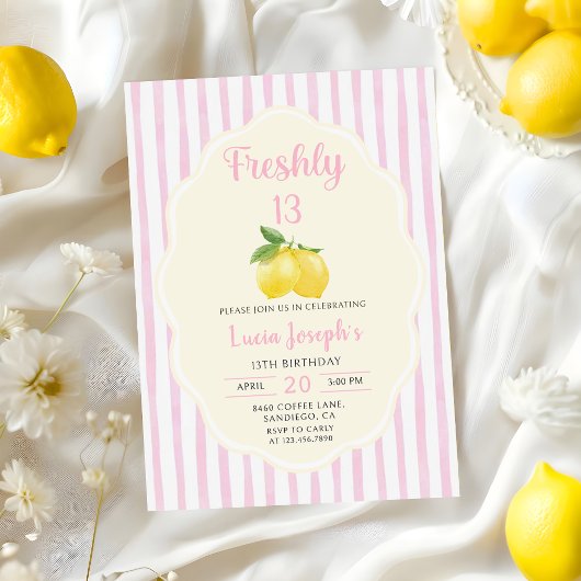 Invitation d'anniversaire 13 ans Lemonade Lemon Fr