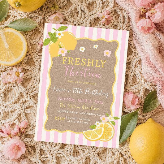 Invitation d'anniversaire 13 ans Lemonade Lemon Fr